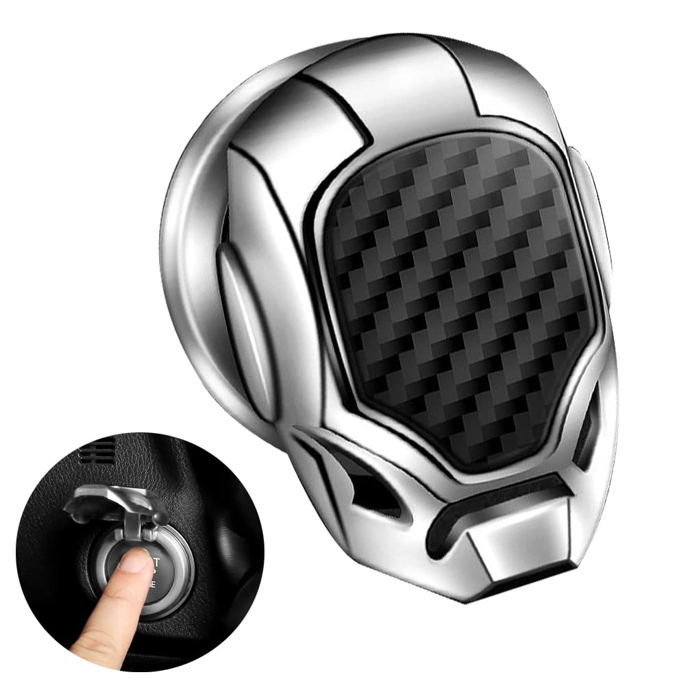 REVHQ Car Engine Start Stop Button Cover Push Start Button Cover Anti-Scratch Car Engine Decoration Cover Black