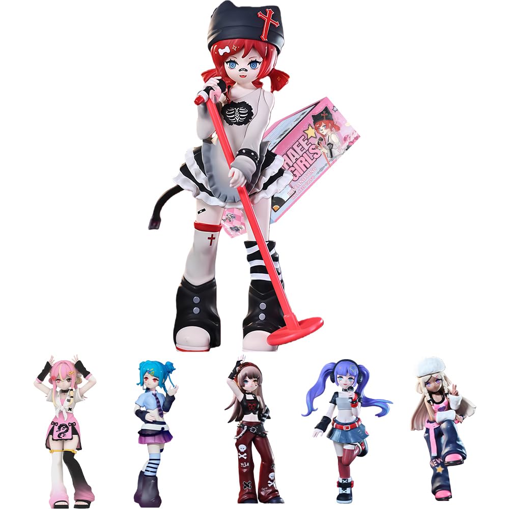 niannyyhouse Anime Blind Box Figur Sammelpuppen Haee Mädchen Musikshow Serie Niedliche Ornamente (6PCs)