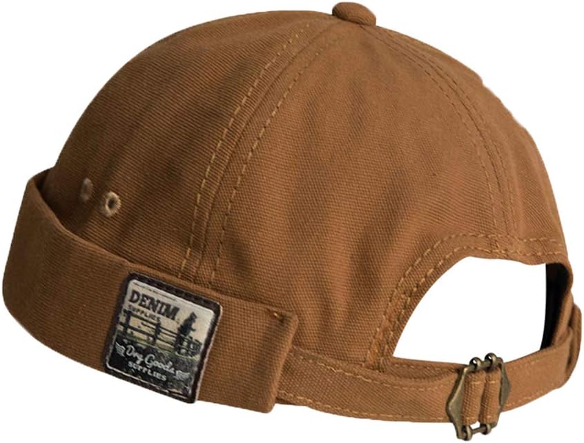 Men Hats Docker Cap Hats Beanie Sailor Cap Worker Hat Rolled Cuff Retro Brimless Hat with Adjustable - Image 2