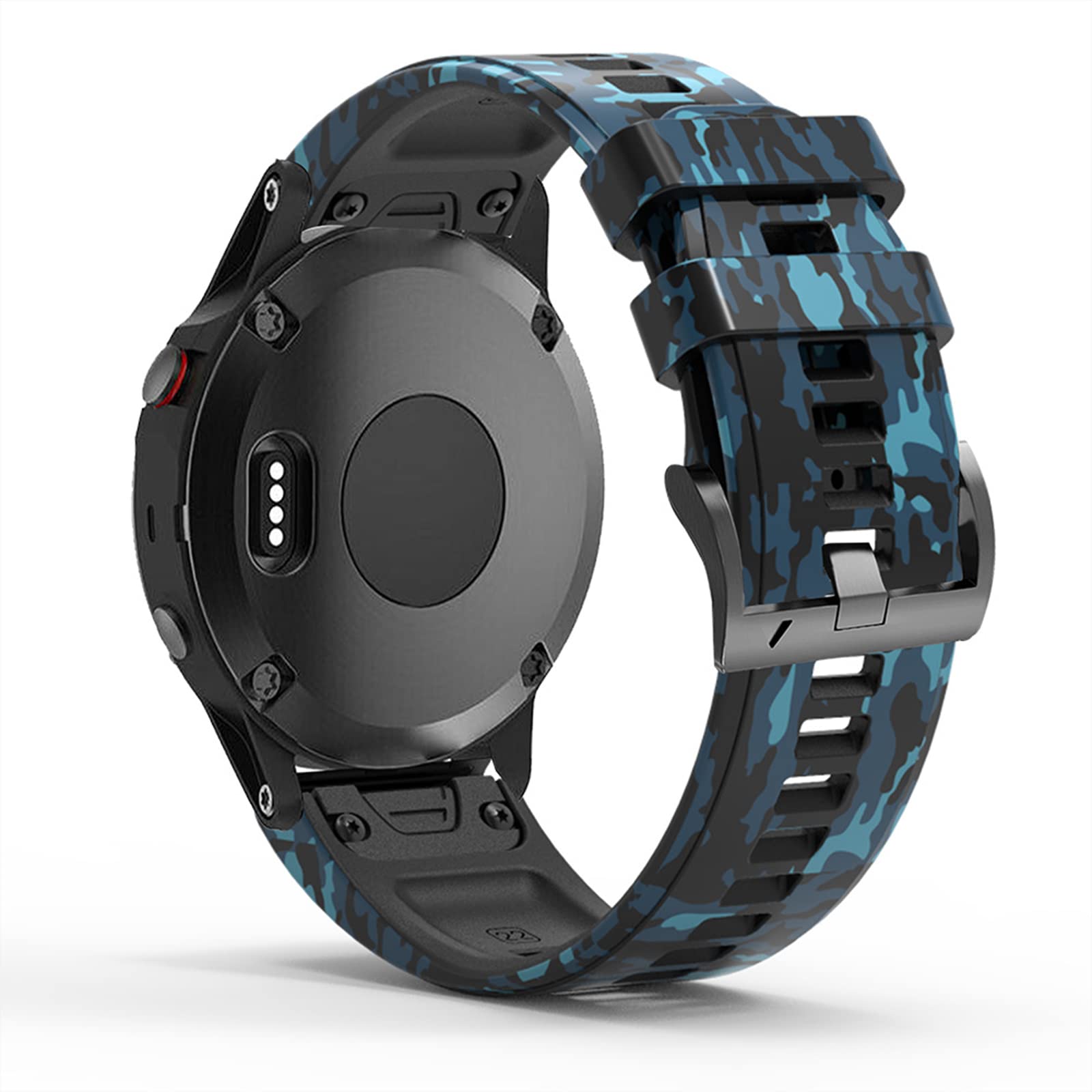 Bandkids 22mm Camo Band for Garmin Fenix 5/6/7,Fenix 6 Pro,Fenix 5 Plus Watch, Quickfit Adjustable Waterproof Sport Silico...