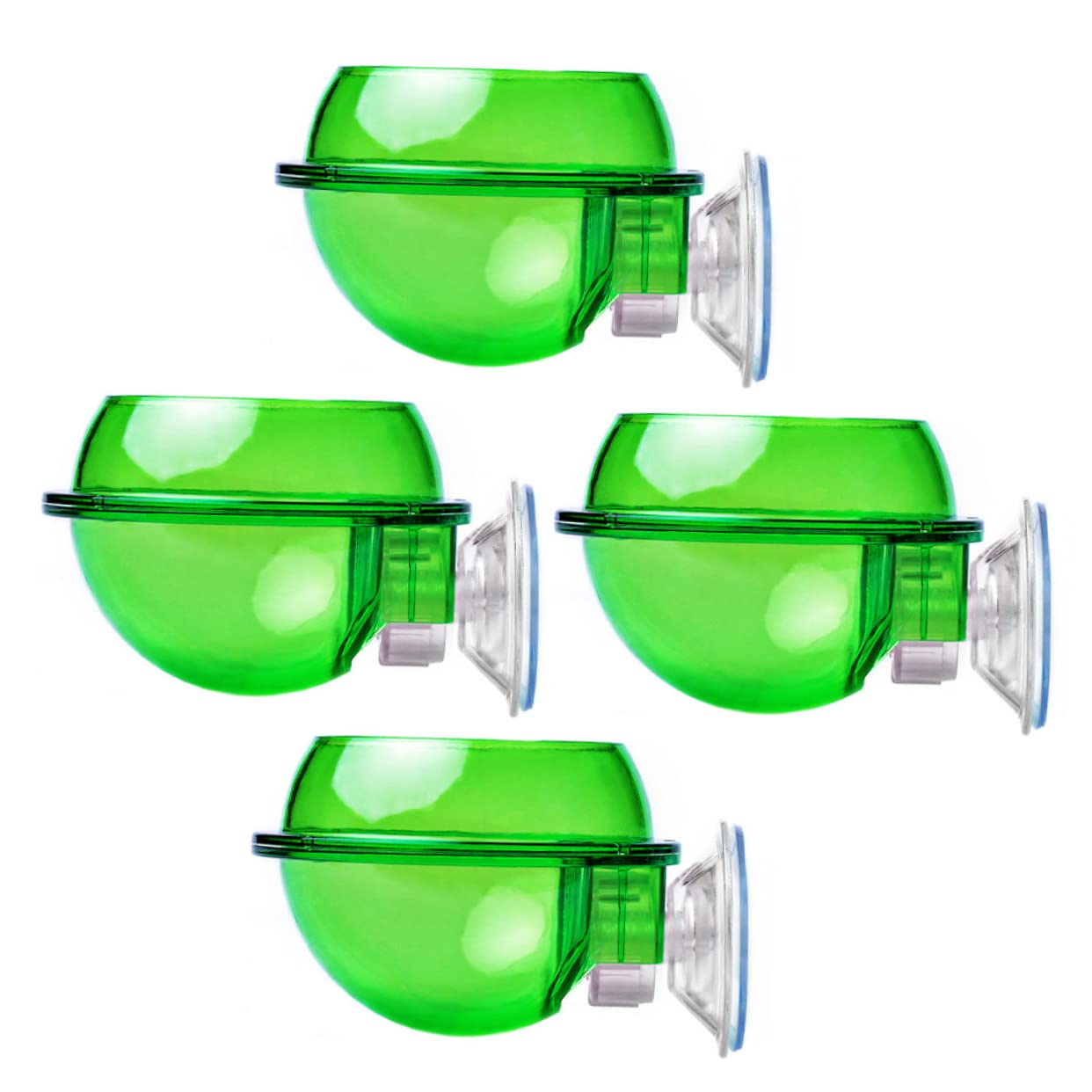 Mikikit 4Pcs Reptile Feeder with Suction Cup Escape Lizard Dish for Hanging Pet Box for Food and Water Easy to Clean for Chameleons Geckos and More