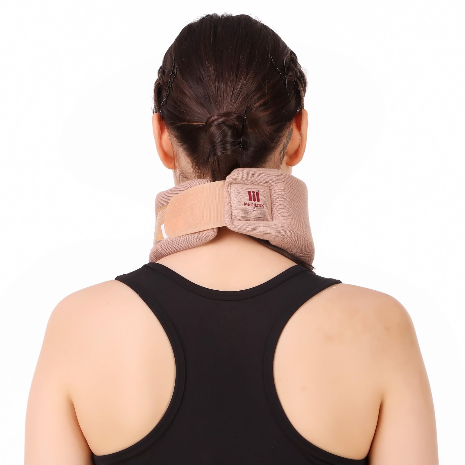 Medilink cervical collar soft - neck support brace for Treating & Rehabilitating Neck, Head or Spine Injuries (Can Be Used During Sleep)(adjustable and hand washable) (LARGE) 1