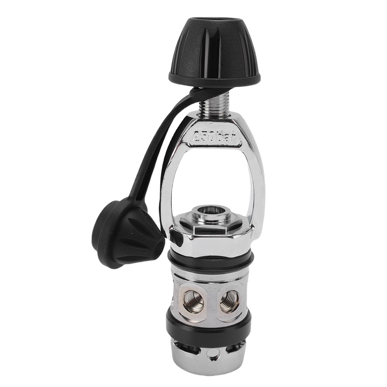 Vvikizy First Stage Dive Regulator, Chrome Plated Brass 5 Ports, Piston First Stage Regulator for Beginners, Diving Breathing Adjustment Regulator for Diving Gear