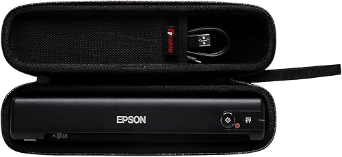 XANAD Funda rígida para escáner de documentos Epson Workforce ES-50 / ES-55R / ES-60W / ES-65WR / DS-30 / DS-70 / DS-80W (negro)