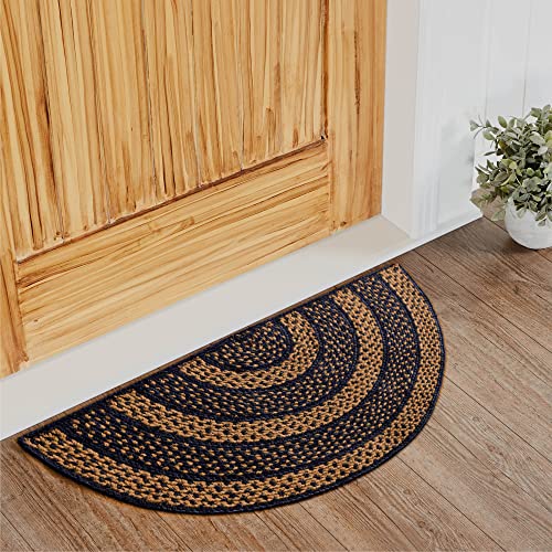 Tapete decorativo trenzado Half Circle 16.5 x 33 pulgadas miniatura 1