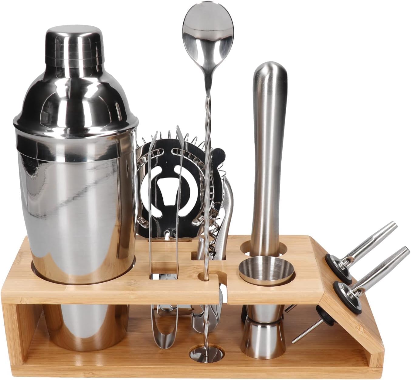 10 el bartender set with stand silver shaker Cobbler