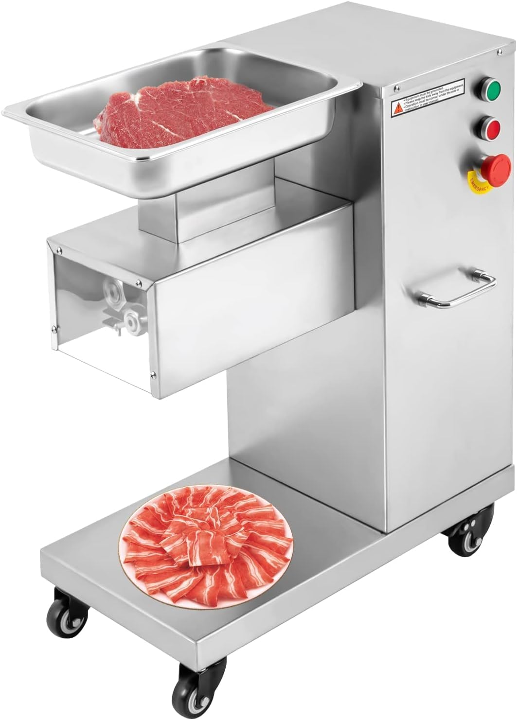 Commercial Vegetable Slicer Electric Potato Slicing Machine Sweet Potato Slicer Automatic Fruit Slicer Stainless Steel for Cabbage Onion Tomato,