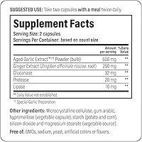 Vista 5 de Kyolic, Aged Garlic Extract, Formula de limpieza de candida y digestión, Fórmula 102, 200 cápsulas vegetarianas, 10242, 1, 1