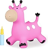 Vista 9 de INPANY Juguetes de Caballo Saltarín de Unicornio, Caballito Inflable para Niñas, Animales Saltarines, Saltador de Goma para Montar, Juguetes