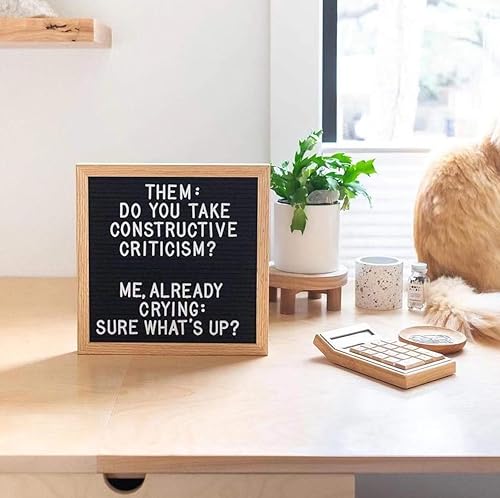 Miniatura 7 de Tablero de letras de fieltro, 10 x 10 pulgadas, letrero de madera intercambiable, marco de madera, montaje en pared, con soporte de exhibición (gris)