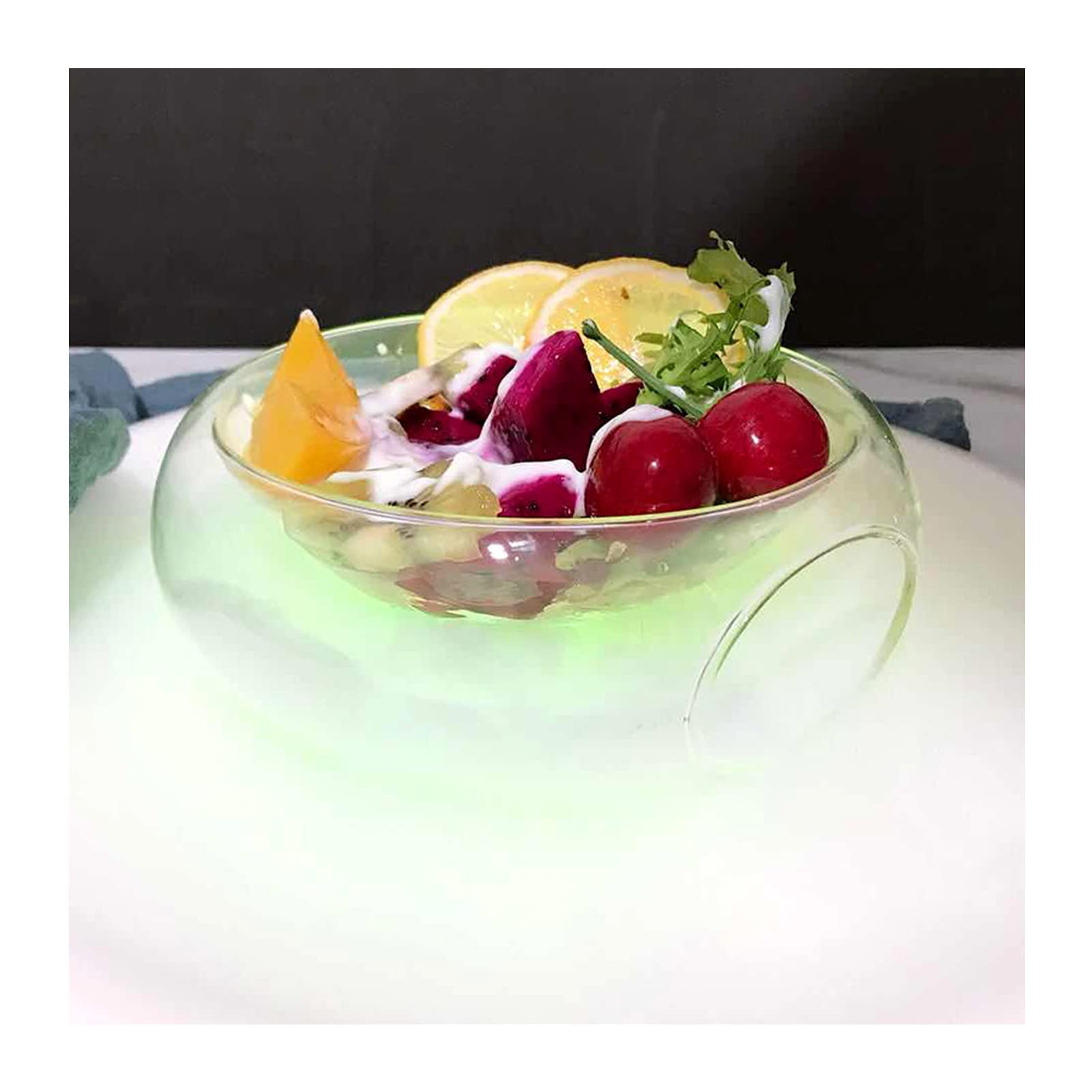 Ciotola di concezione Artistica Piatti di Vetro creativi Fumo di Ghiaccio Secco per Forniture per Club dell'hotel, stoviglie in Vetro borosilicato Alto