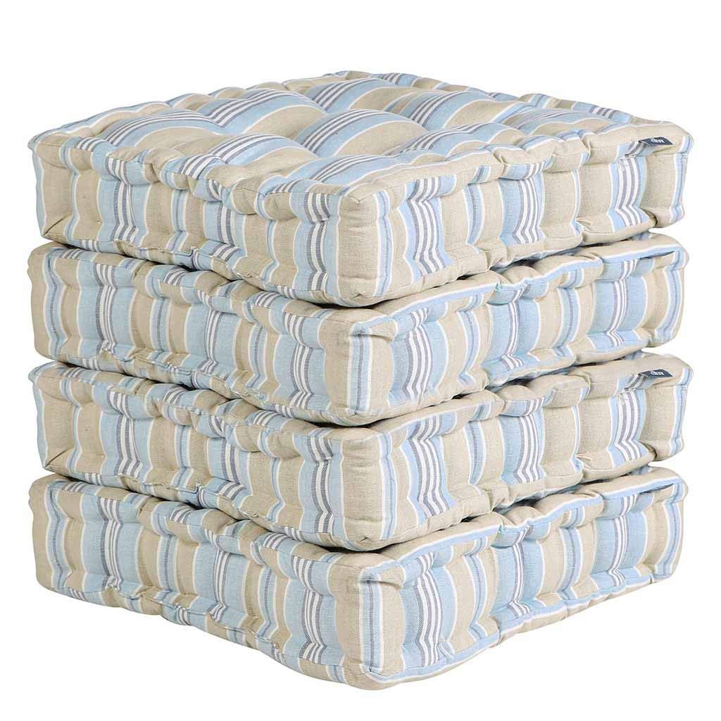 Dibor Dining Chair Seat Pad Set - 4 Machine Washable Mattress Chair Cushions (Blue Stripe) โ image 1
