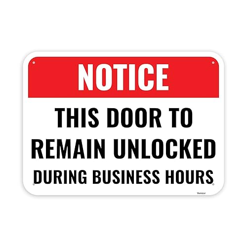 1PC This Door To Remain Unlocked During Business Hours Sign,