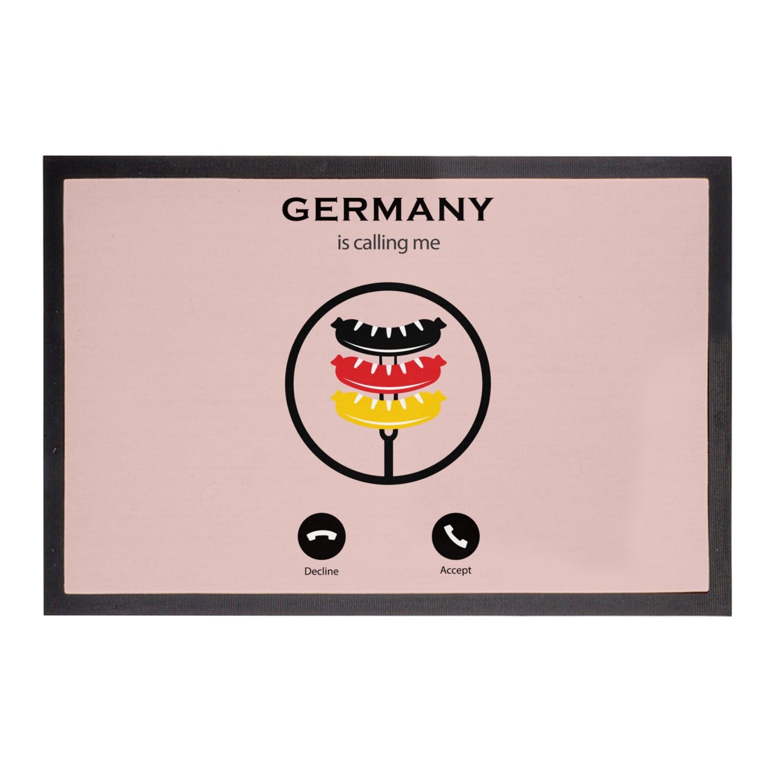 Paillasson rose 60x40cm Germany is Calling Me tapisser entrée cuisine