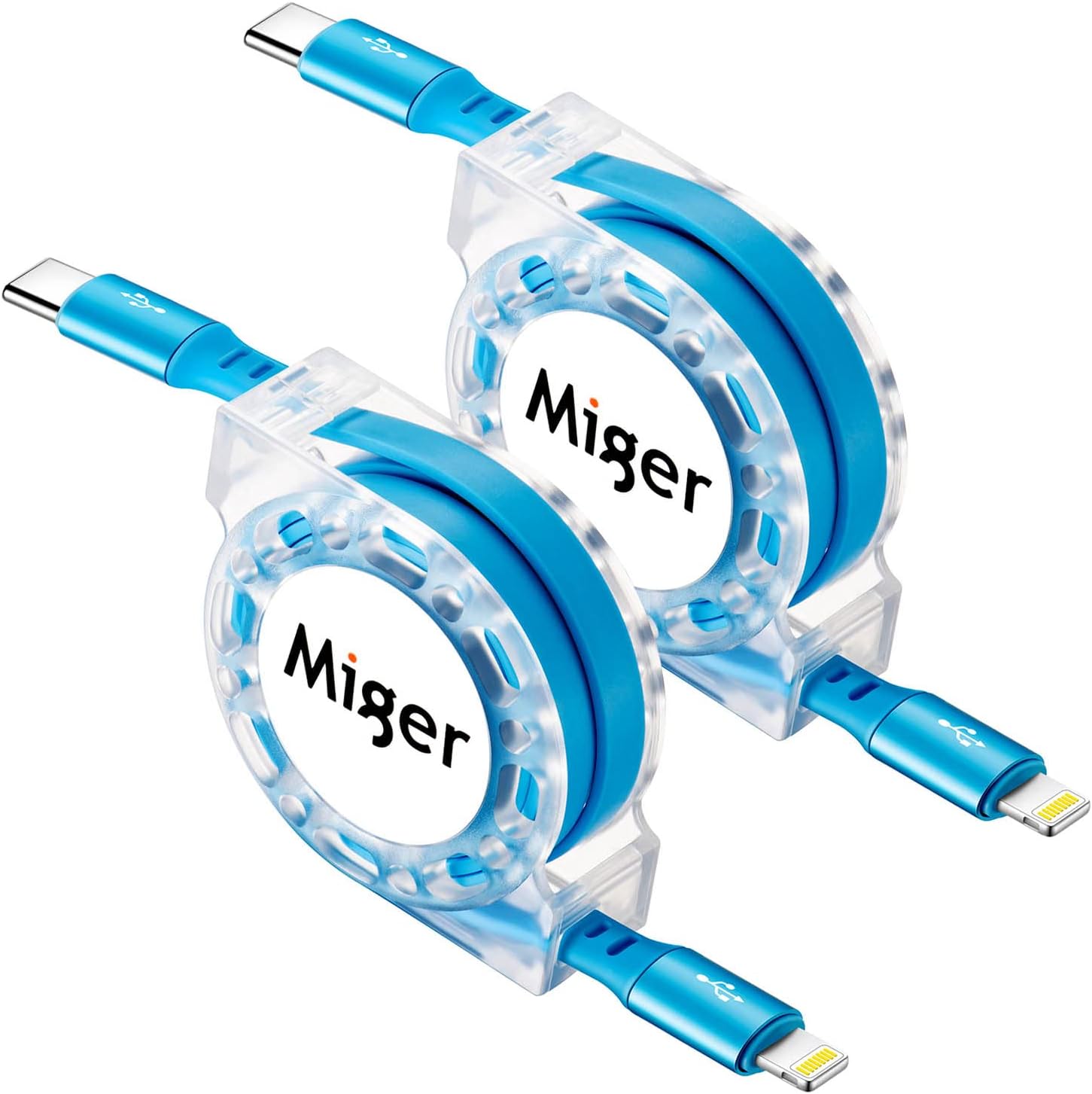 USB C to Lightning Charging Cord [2Pack/4Ft] MFi Certified iPhone 14/13 Retractable Fast Charging Cable USB C Lightning Cable for iPhone 14 13 12 11 Pro Max Mini XS XR X 8 7 6s 6 Plus 6 SE, iPad