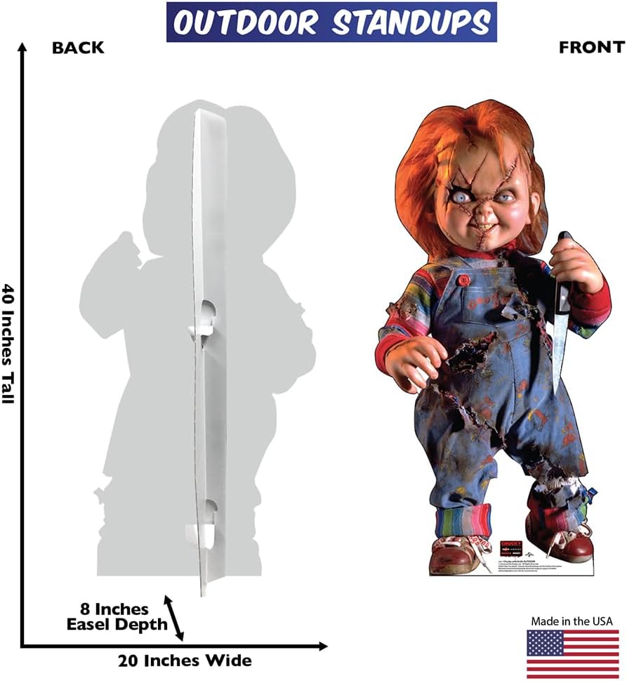 Chucky with Knife Standee - Suitable for Outdoors - Officially Licensed - 40 in x 20 in