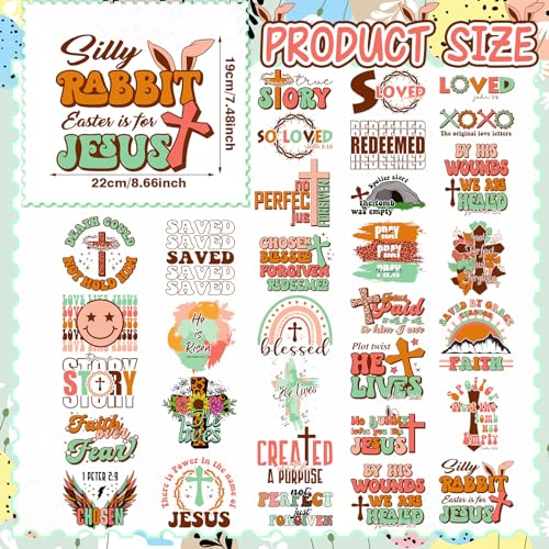 Estune LAN-ESTUNE-606 30 Pcs Easter Iron On Transfers He Is Risen Iron thumb #1