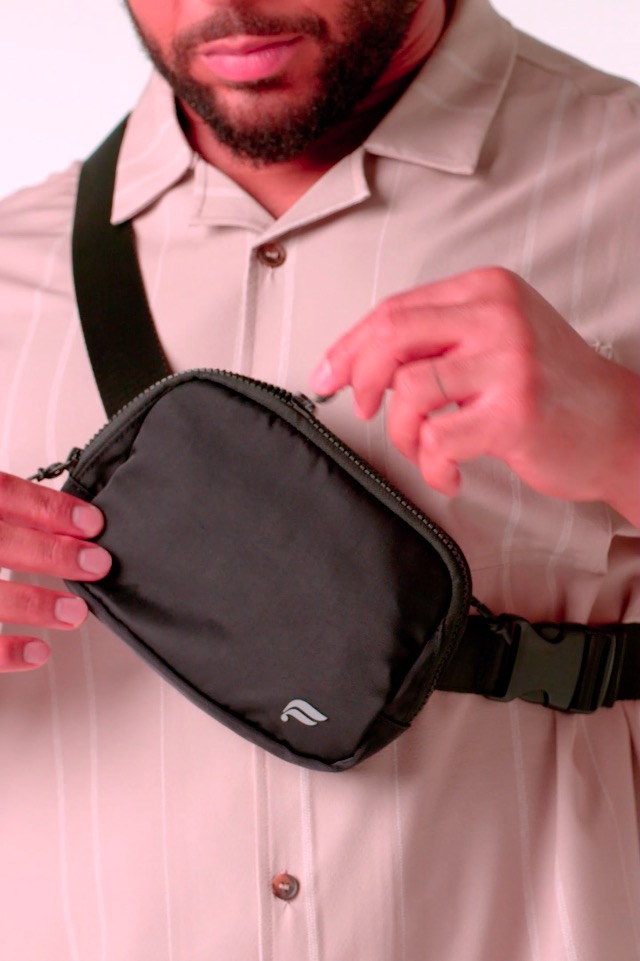 Amazon.com | Fabletics The Belt Bag, Quick Dry, Zip Pockets, Black