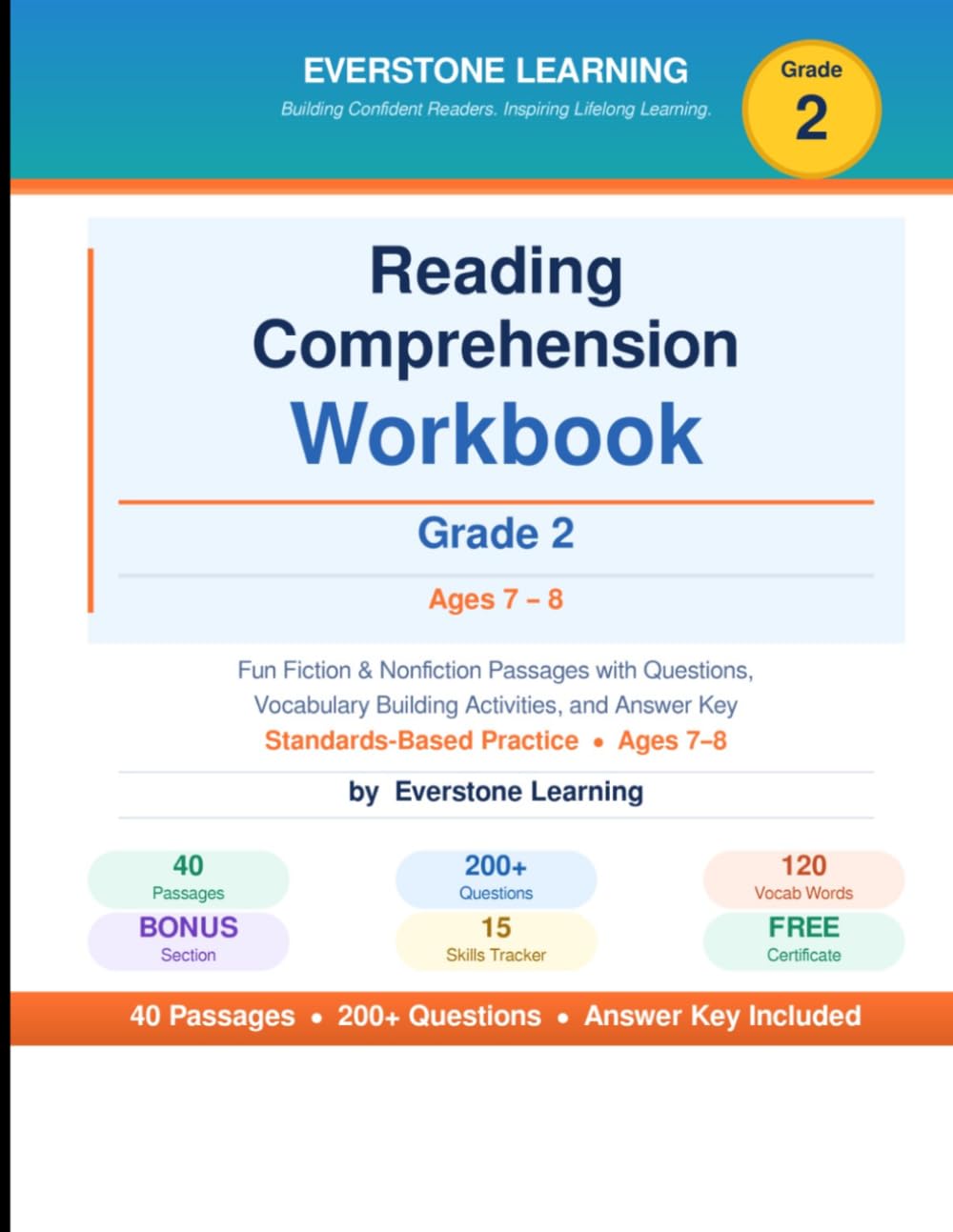 Reading Comprehension Workbook Grade 2: 40 Engaging Fiction & Nonfiction Passages, Vocabulary Practice, and Critical Thinking Questions for 2nd Grade ... Reading Comprehension Workbook Series)