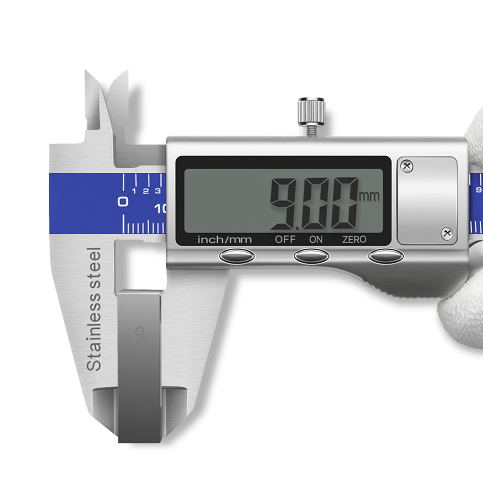 Calibre Digital 150mm/6", Pie de Rey Digital de Acero Inoxidable con Pantalla LCD, Alta Precisión Electrónico Vernier Caliper para Mediciones Externas,Internas,Profundidad y Paso