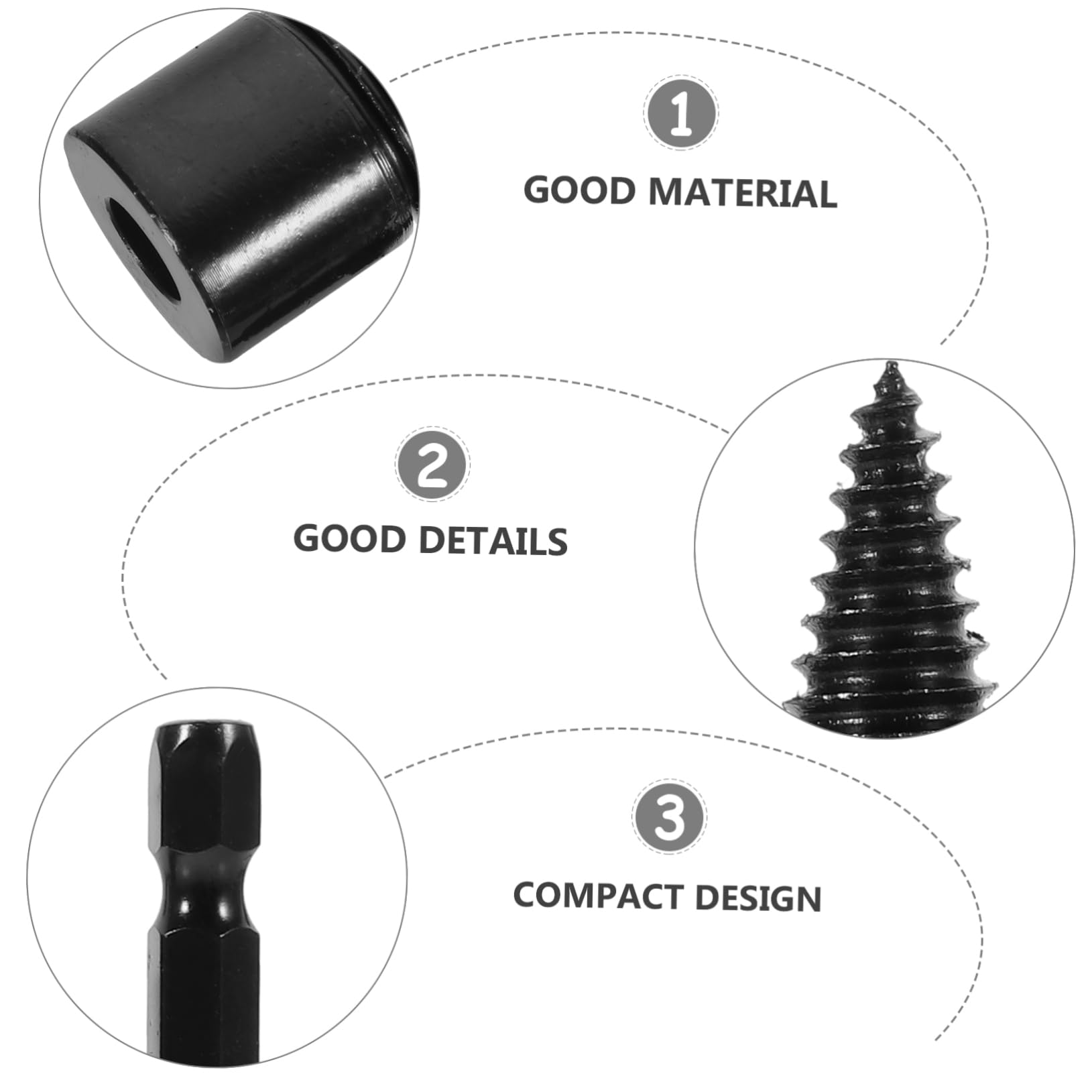 UPKOCH 3 Set Set Di Bit Trapano Legna Da Ardere Coni Per Punte Da Trapano Per Legno Punta Da Trapano Per Spaccalegna Coni Spaccalegna Acciaio Carbonio Black 5 Pezzi*3