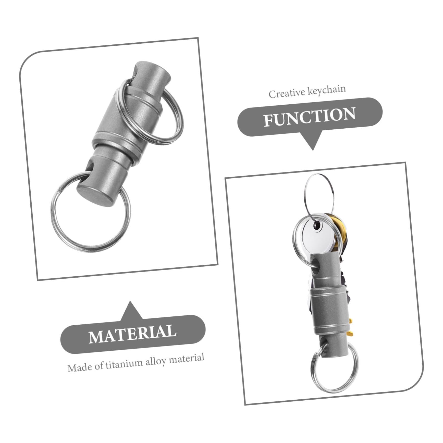 Toyvian Anillo De Herramientas del Llavero Titular De La Llave Keychains Poseedor Acollador Llavero con Agujero Pequeño Llaves Liberar Aleación De Titanio Silver