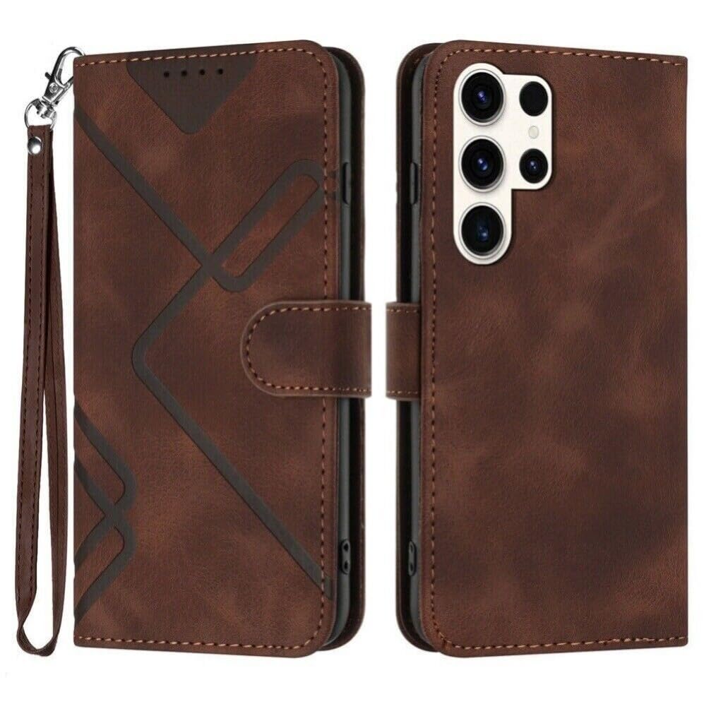 Étui en cuir Samsung S25 finition café pour une protection raffinée