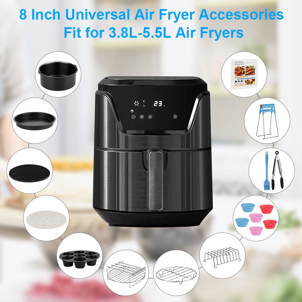 Zehan Zitong 4 stuks siliconen vorm voor heteluchtfriteuse, airfryer- accessoires voor oven, siliconen bakplaat, herbruikbare siliconen airfryer- accessoires