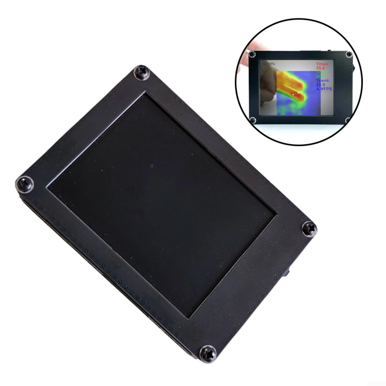 TICAM1 Wärmebildkamera Dual-Lens Mit 200MP Sichtkamera, 32X32 Infrarot, WiFi, 5 Farbpaletten, LED-Licht, Typ-C, -20 Bis 1000°C Messbereich, Für Wartung Und Fußbodenheizung, Schwarz