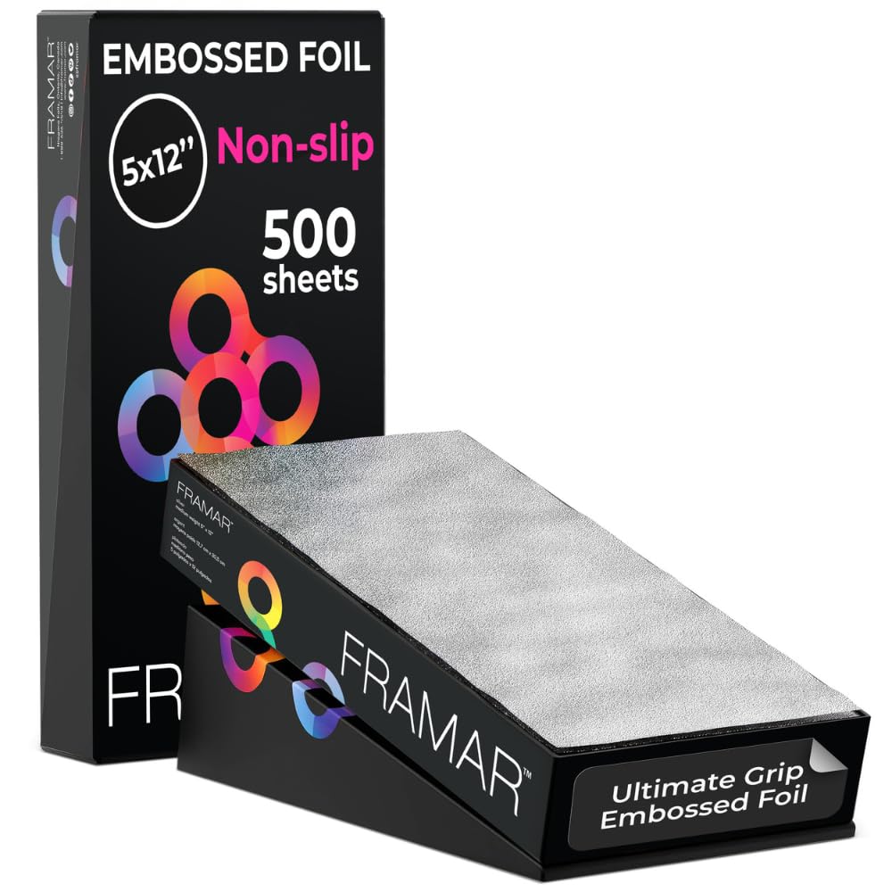 FRAMAR Papier Aluminium Coiffure Star Struck Silver – Licorne Papier Alu Professionnel, Coiffeur Accessoires Professionnel - 500 Feuilles