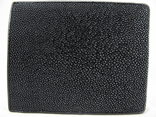 Genuine Stingray Skin Leather Bifold Wallet Black3