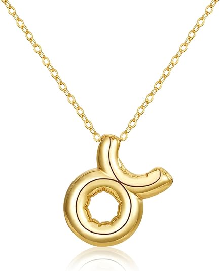 KissYan Zodiac Necklace, 14K Gold Plated Bubble Constellation Horoscope Sign Pendant Astrology Jewelry Birthday Gifts for Women