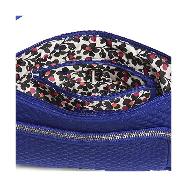 Vera Bradley Women's Microfiber Little Hipster Crossbody Purse With RFID Protection, Gage Blue, One Size