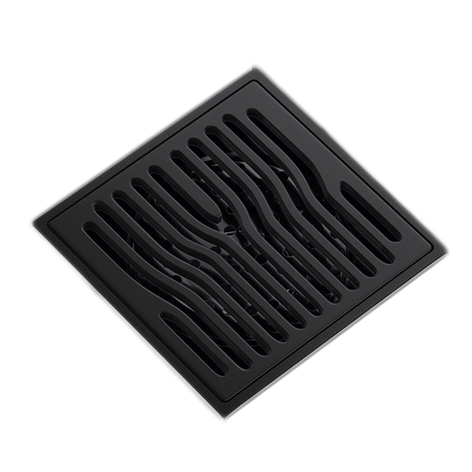 vfdaSWQQ Floor drain, Square Linear Filter Hole Brass Shower Drain Balcony Strainer Floor Cover Bathroom Bath Accessories 10 X 10cm(Black)