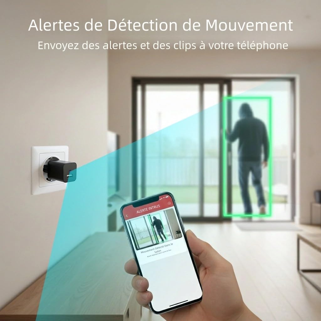 ULar Caméra de Prise Mini WiFi 1080p avec détection de Mouvement