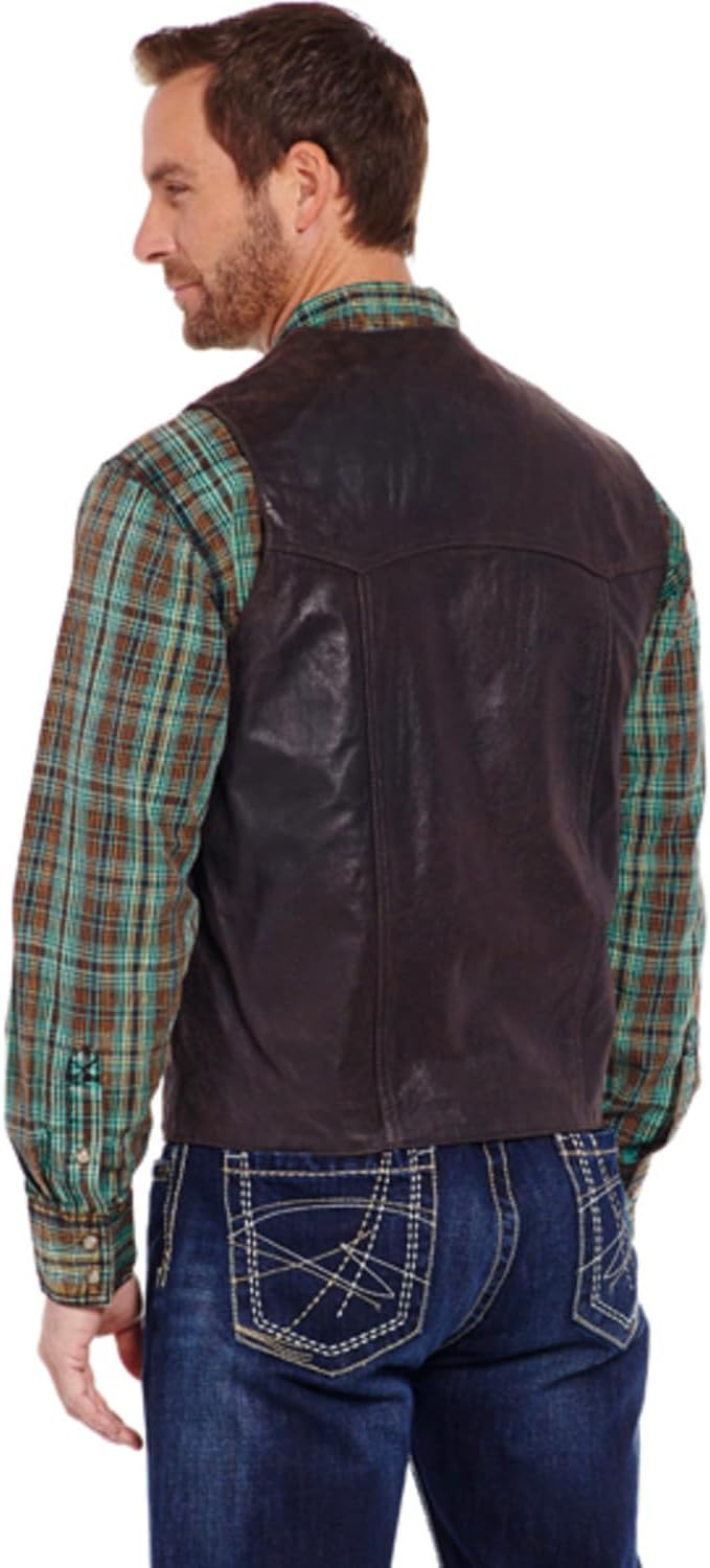 Cripple Creek Men's Antique Leather Vest - Ml3061a-Cho