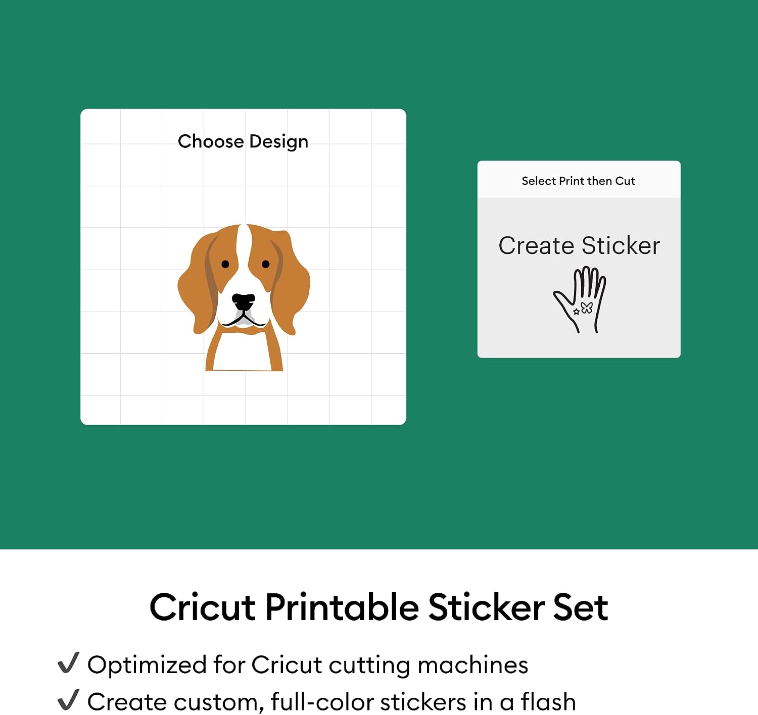 Cricut Waterproof Holographic Sticker Paper (10 White Sheets, 8.5x11), Printable Stickers for Inket Printer - Compatible with Cricut Maker, Explore, & Joy Xtra Machines