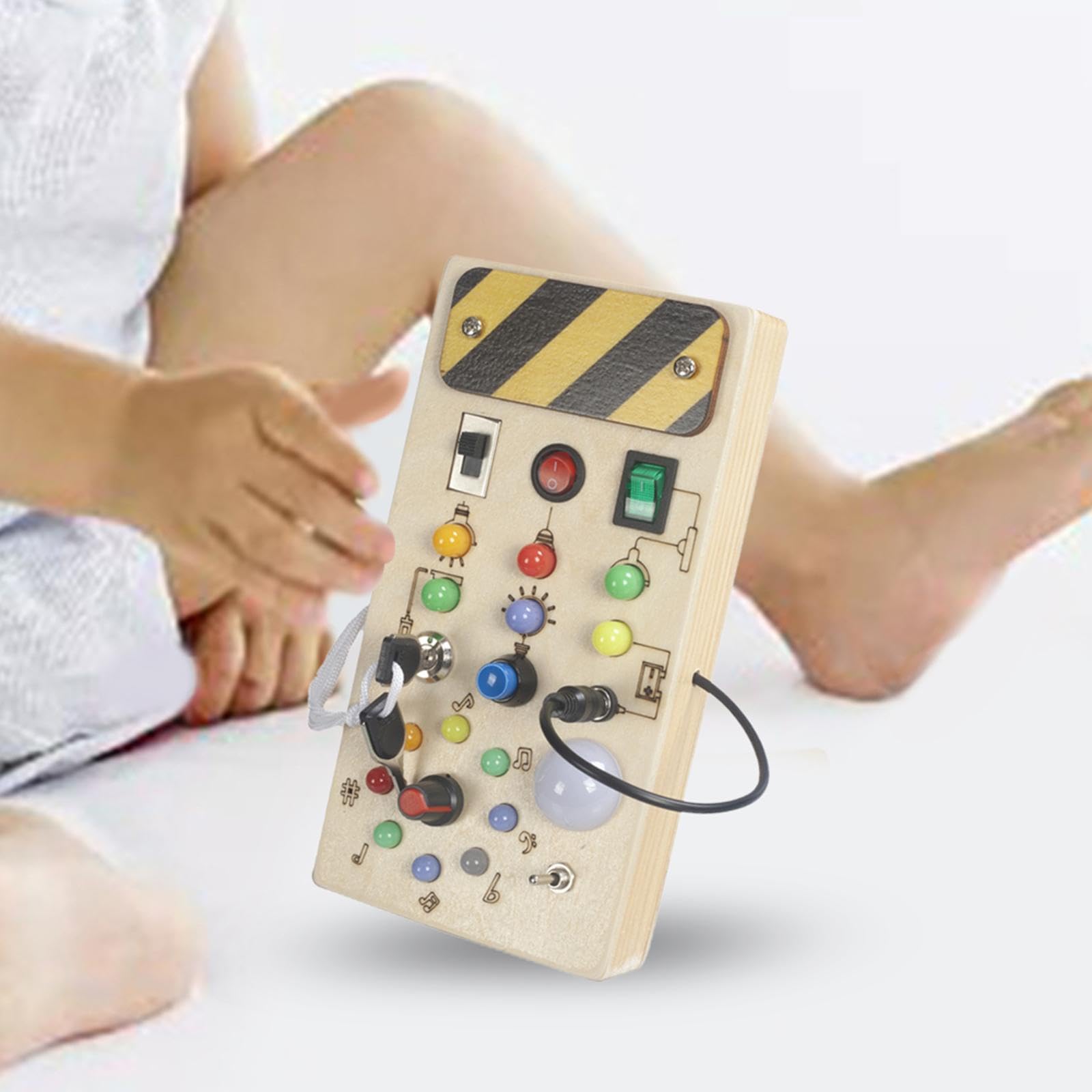Sharplace Tablero de Actividades con Interruptor de Luz, Juguete Educativo para El Desarrollo de La Motricidad Fina, Juego de Cognición con Panel de