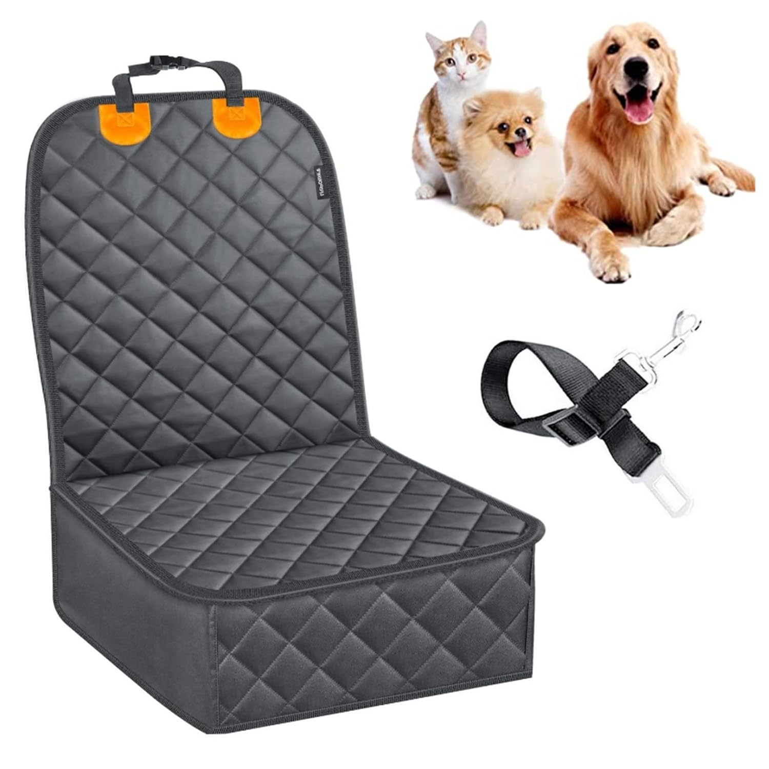 bangminda Front Seat Cover for Dogs Car Seat Protection Waterproof Protector for Dog Car Seat with Safety Belt Car Mat for Pets