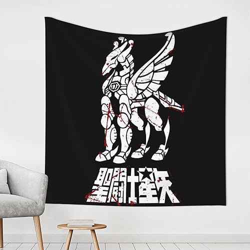 Saint Seiya Tapestry, For Bedroom Living Room Home Art Soft Flannel Hanging Decor Blanket 59"X59" Inch