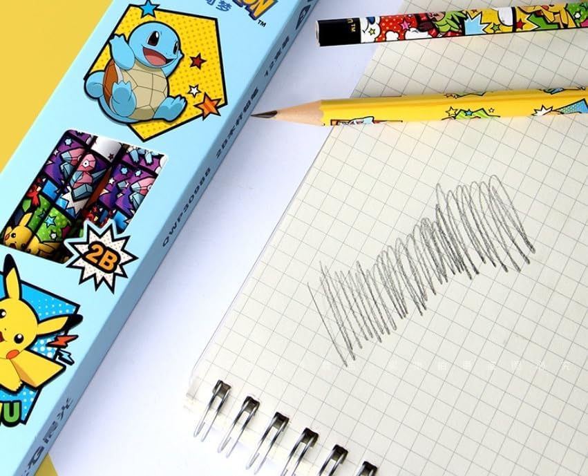 Miniatura 3 de Pikachu Lápices con borrador, 2B, lápices triangulares, 12 unidades (azul)