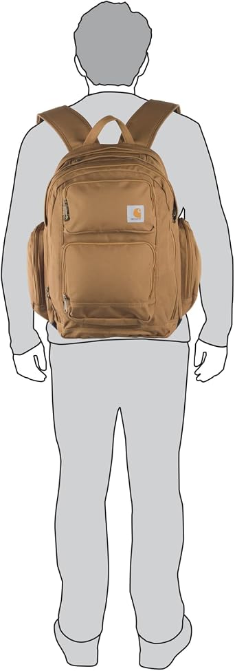 Carhartt 35L Triple-Compartment Backpack, Durable Pack with Laptop Sleeve and Duravax Abrasion Resistant Base