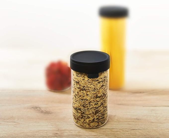 ALFI Glass Jar with Lid, Glass, grey, 14.0 x 14.0 x 24.0 cm : Amazon.co.uk:  Home & Kitchen