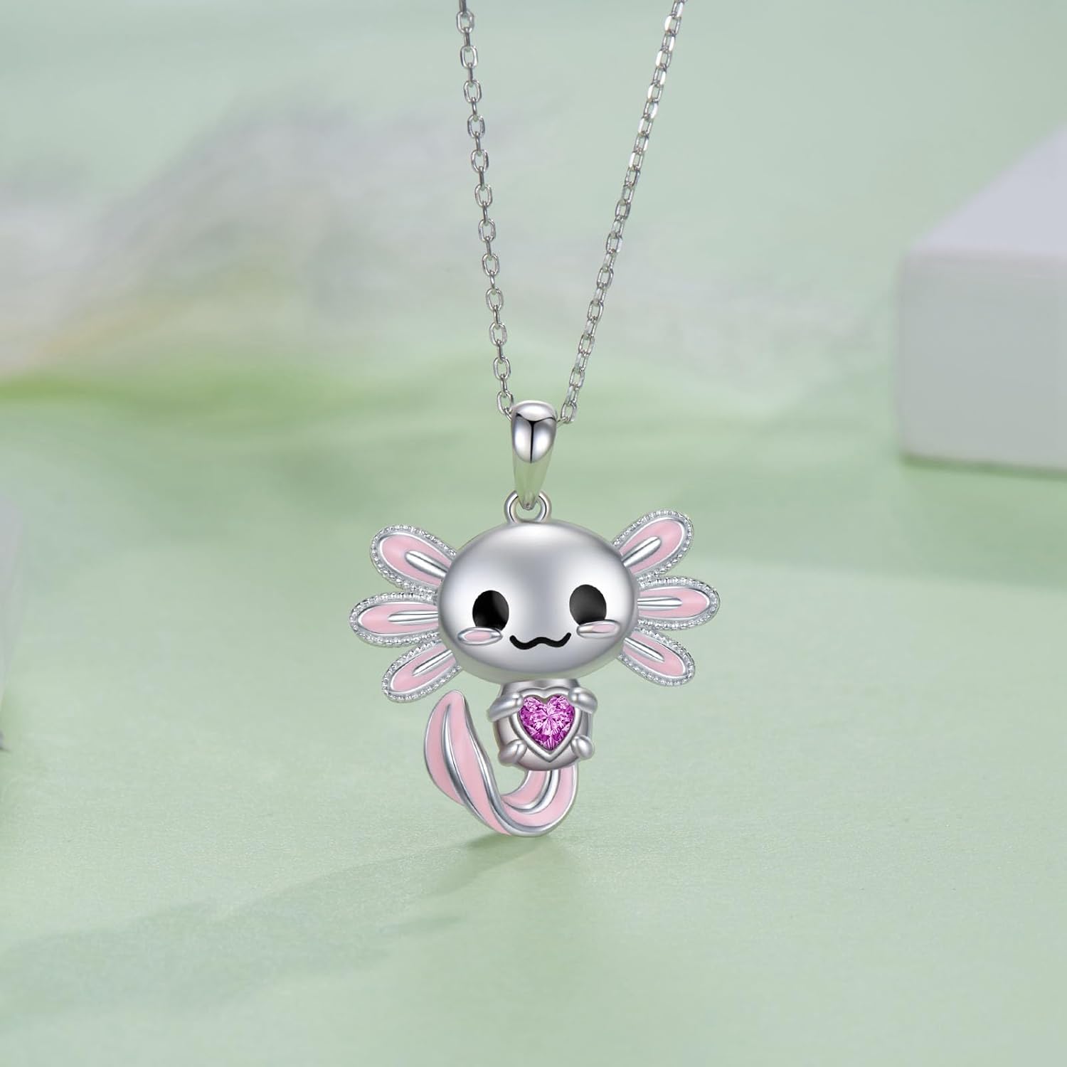 Axolotl Necklace 925 Sterling Silver Axolotl Pendant Cute Animal Jewelry Gift for Women - Image 4