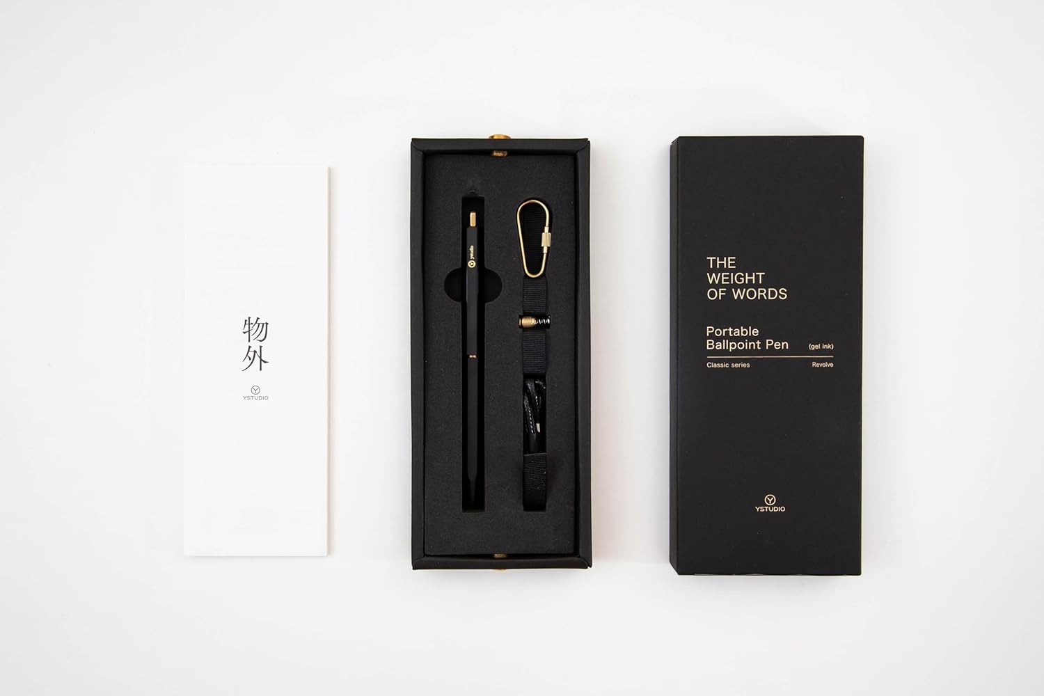 Y-studio YS-STAT-28 Portable Ballpoint Pen, Gel Ink, Black