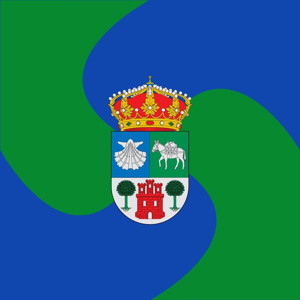 Drapeau Burgueta Anverso carré grand format 1.35m² pavillon extérieur