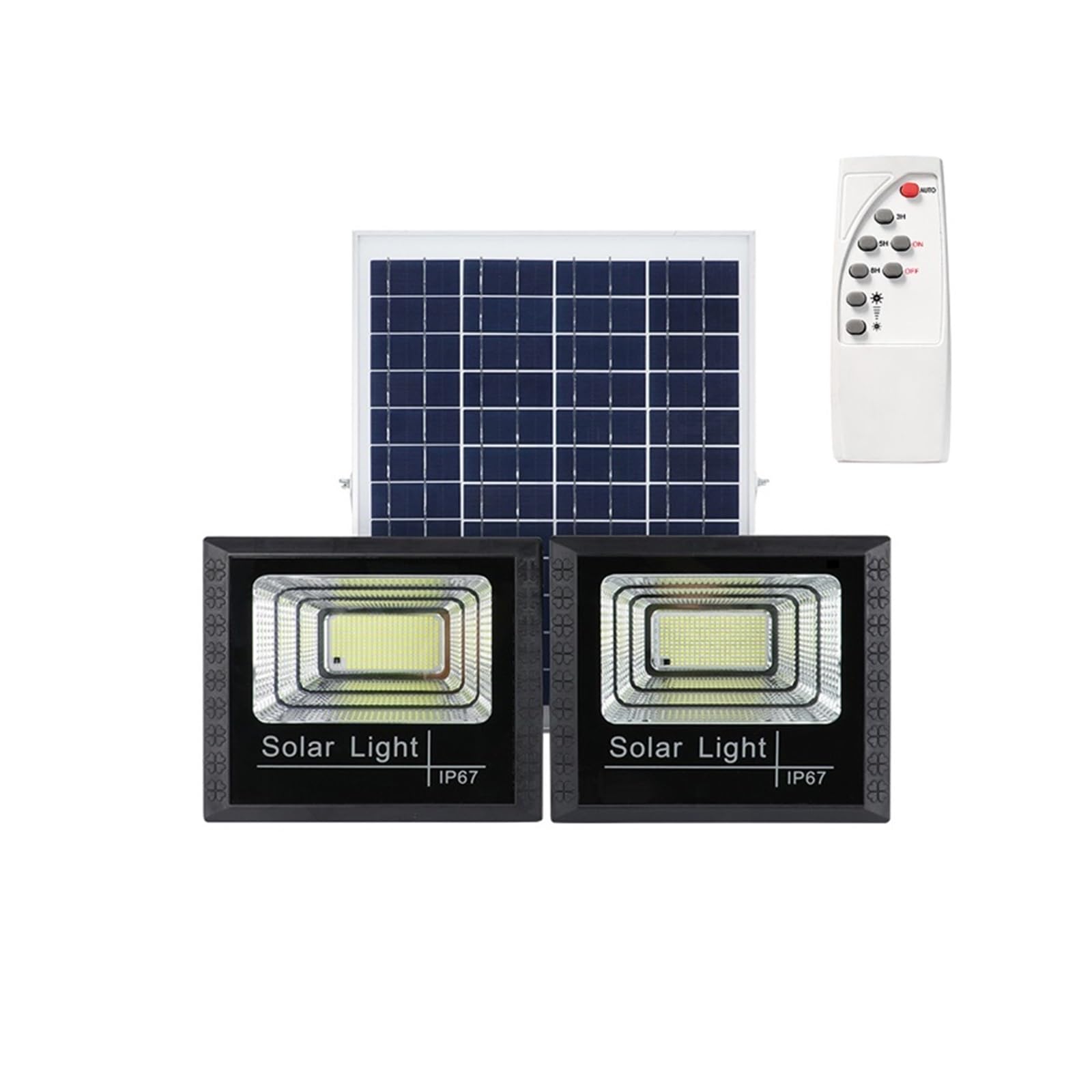 LLOOPK LED Flood Light, Solar Spotlights Lights Outdoor Led Reflector Powerful Waterproof Smart Lamp Projector Light(100LED)