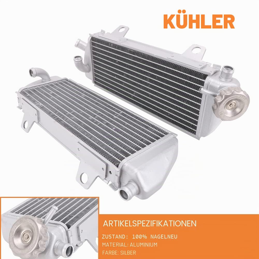 Kühler für Motorrad-Geländefahrzeuge Kühlerleistung, Aluminium, passend für 125 XC-W 250 300 350 450 500 SX SX-F Factory Editon EXC-F XC XC-F XC-W 2016 2017 2018 Motorrad