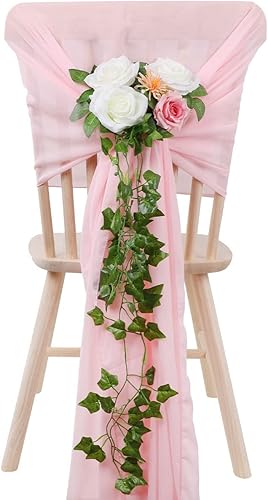 Miniatura 4 de YUZZ Rosas artificiales, 25 unidades, rosas de seda artificiales realistas con tallos para ramos de boda, centros de mesa, fiesta de despedida de