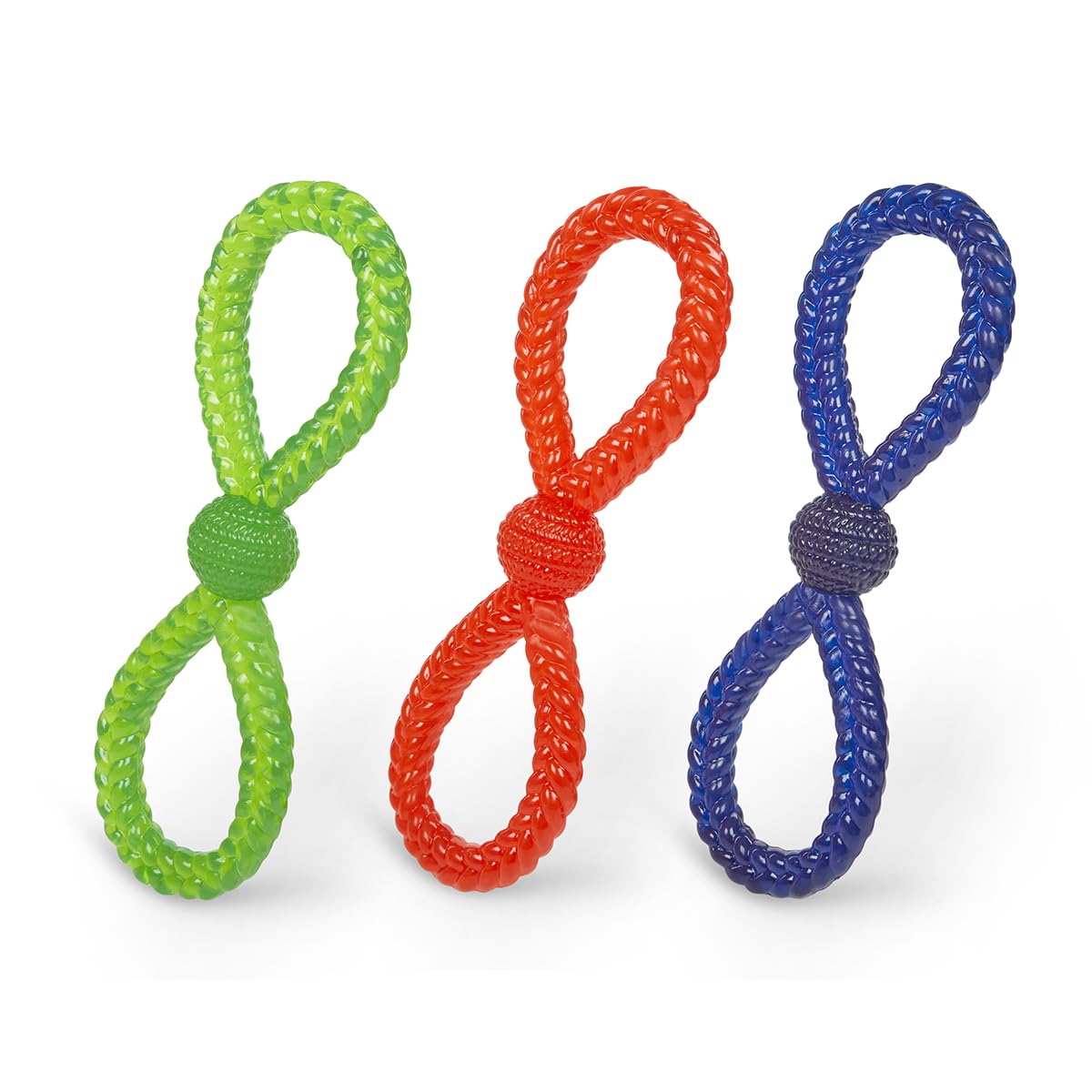 Petface Toyz Twist Tugger Dog Toy, Blue/Green/Pink (Pack of 1)